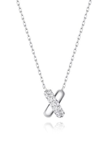 Crossing Silver Cubic Necklace SA24C67F - STONEHENgE - Modalova