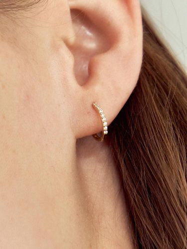 K Single Pav Line One Touch Ring Earrings (14k - LUNNE - Modalova