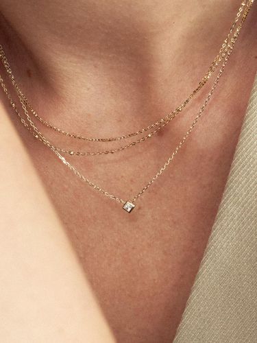 K Diamond Princess Cut Clash Necklace (14k Gold) - LUNNE - Modalova