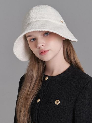 Tweed wide bonnet hat vaillen (3 colors) - WHITE SANDS - Modalova