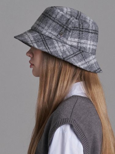 Purple Label Tartan Check Bucket Hat Ashburn - WHITE SANDS - Modalova