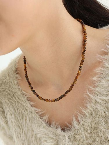 K Goldfield Silver Leopard Pumpkin Stone Necklac - modernlike - Modalova