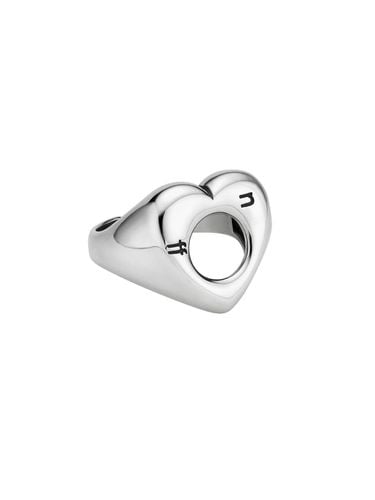 Silver925] heart void ring - black silver - nff - Modalova