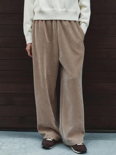 Corduroy wide BANDING pants - beige - LOEIL - Modalova