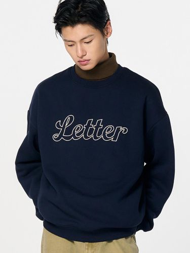 MAN Lettering Fleece-Lined Sweatshirt [NAVY] / SBD - GENERAL IDEA - Modalova