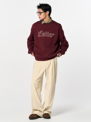 MAN Lettering Fleece-Lined Sweatshirt [WINE] / SBD - GENERAL IDEA - Modalova