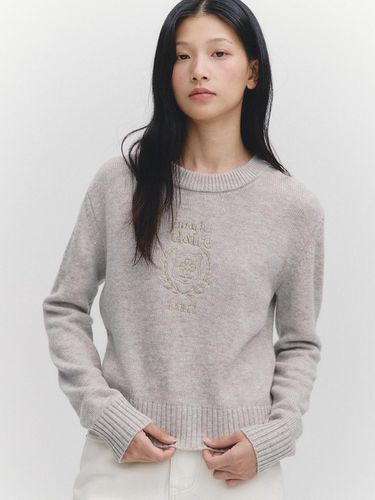 Wool Blend Marie Logo Embroidered Knit Top (MAEDKN - marieclaire - Modalova