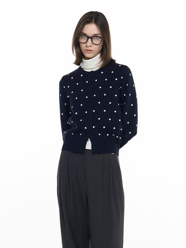 Crew neck Jacquard Dot Cardigan [NAVY] / WBD4L0455 - GENERAL IDEA - Modalova