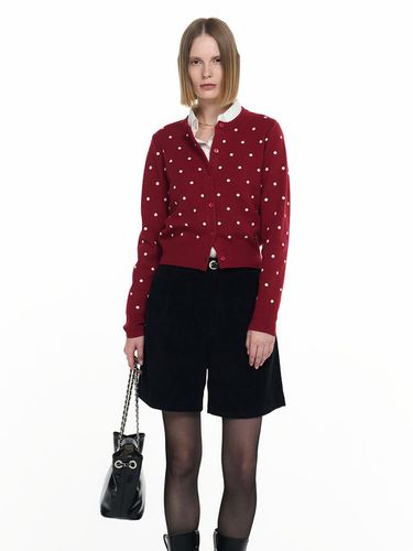 Crew neck Jacquard Dot Cardigan [RED] / WBD4L04555 - GENERAL IDEA - Modalova