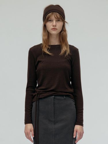 WOOL BLEND ROUND NECK STRING JERSEY TOP - Carriere - Modalova