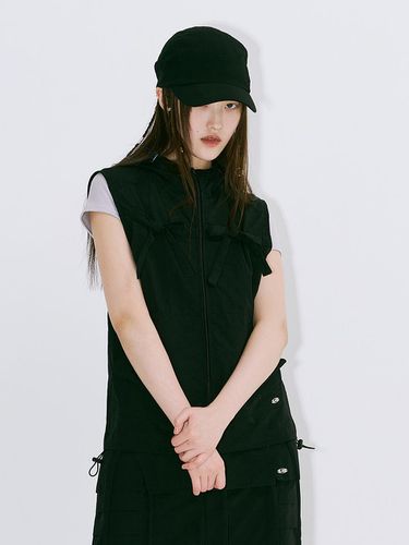 RIBBON ZIP UP VEST_BLACK - NIIER NOR - Modalova