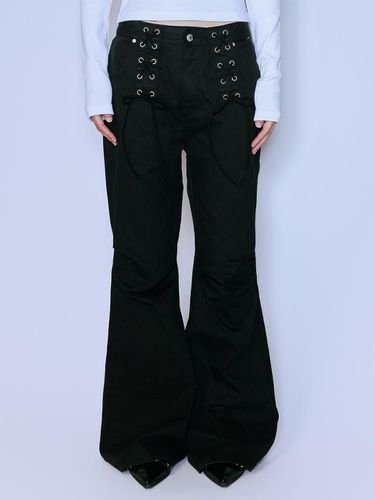 LACE UP BOOT CUT PANTS_BLACK - NIIER NOR - Modalova