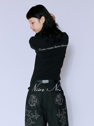 LETTERING L/S TEE BLACK - NIIER NOR - Modalova