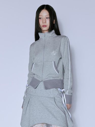 LACE CURVE TRACK ZIP UP_MELANGE GREY - NIIER NOR - Modalova