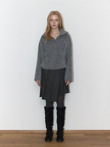 WOOL RIVET PLEATS LAP SKIRT () - ASURA - Modalova