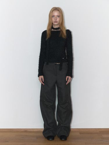 WOOL RIVET PANTS (CHARCOAL) - ASURA - Modalova