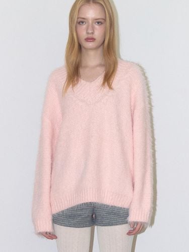 ANGEL V NECK KNIT (PINK) - ASURA - Modalova