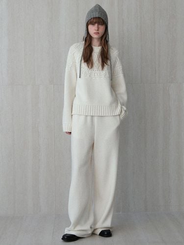 Soft wool yoke cab sweater (ivory) - LE - Modalova