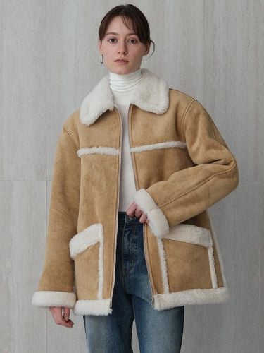 Vintage shearling half jacket (beige) - LE - Modalova