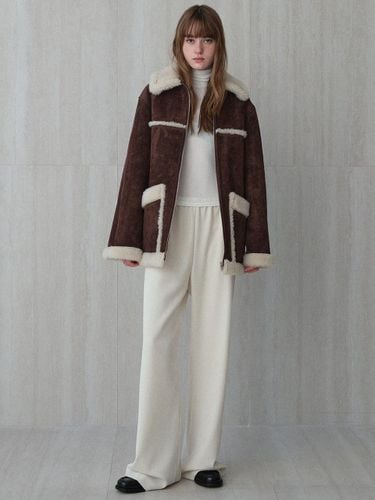 Vintage shearling half jacket (brown) - LE - Modalova