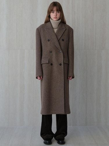 Wool classic doub breasted coat (brown) - LE - Modalova