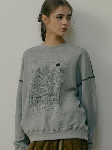 Sun, moon and five peaks sweatshirt_Gray/FW/ Sweet - YUGADANG - Modalova