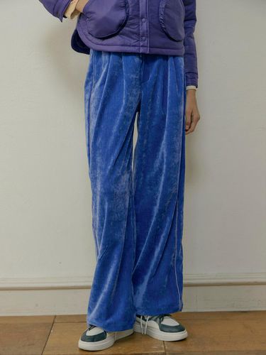 Velvet wide pants_Blue / FW / Free size jogger pan - YUGADANG - Modalova