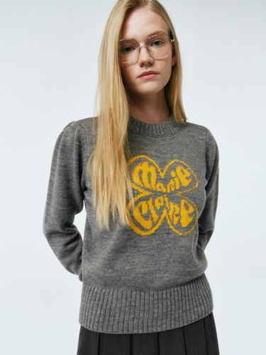 Clover Marie Logo Puff Knit (MAEDKN12MGY) - marieclaire - Modalova