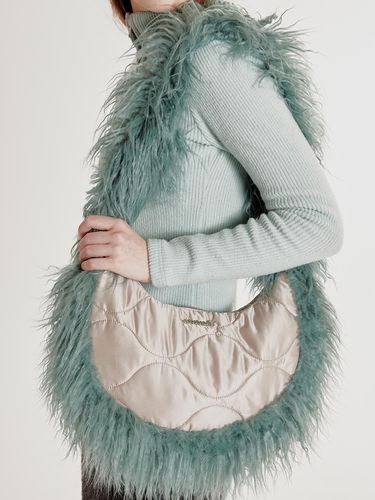 PADDED FUR SHOULDER BAG_BEIGE - CRANK - Modalova