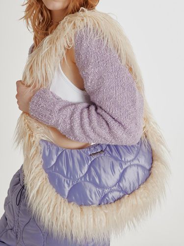 PADDED FUR SHOULDER BAG_PURPLE - CRANK - Modalova