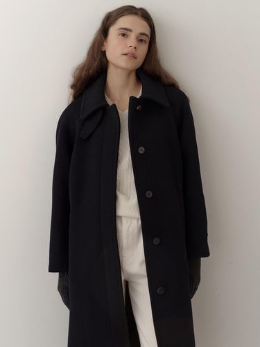 Wool balmacaan coat (navy) - blank03 - Modalova