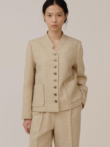 PF24 Camis Wool Silk Jacket Greige - KINDERSALMON - Modalova