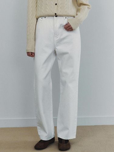 Classic fleece straight cotton pants - beige - LOEIL - Modalova