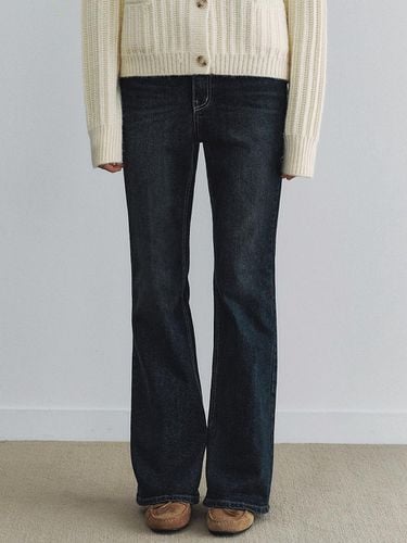 Mild washed bootcut denim pants - Dark blue - LOEIL - Modalova