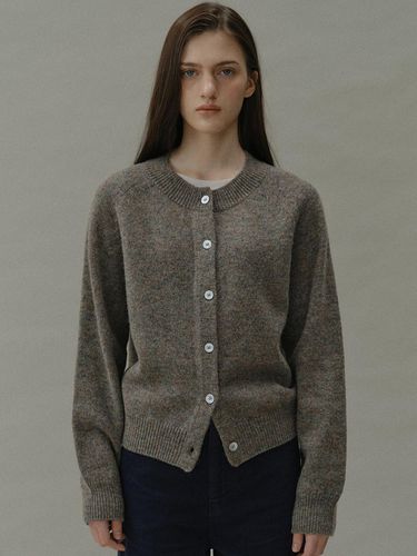 Shaggy dog knit cardigan [Shetland wool] (moss gre - blank03 - Modalova