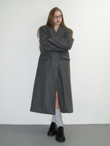 CLASSIC WOOL MAXI COAT_GREY - CRANK - Modalova