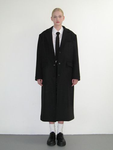 CLASSIC WOOL MAXI COAT_BLACK - CRANK - Modalova