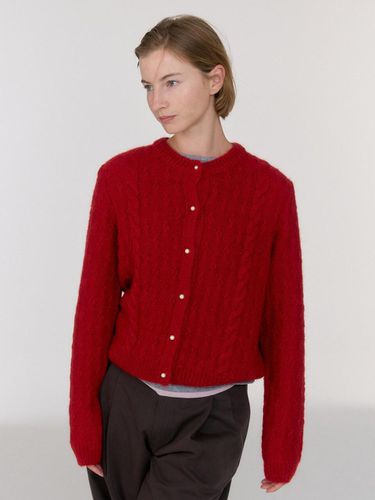 Car] Anne Mohair Cardigan (Red) - sienne - Modalova