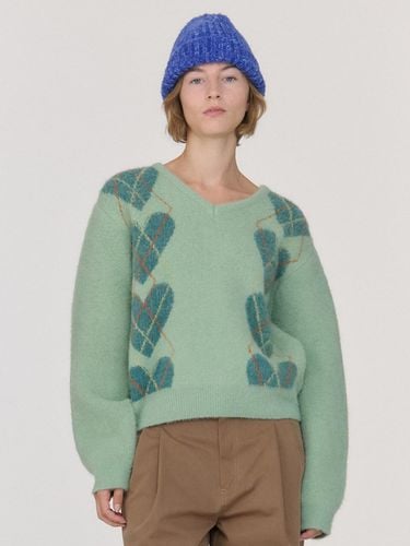 Heart Argyle Knit (Mint) - sienne - Modalova