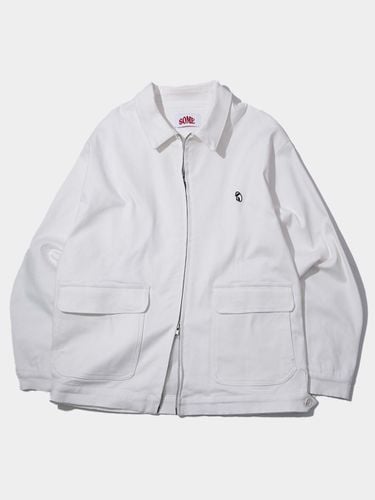 Big Pocket Cotton Collar Zip Up Trucker Jacket Jum - SOMEPLACE - Modalova