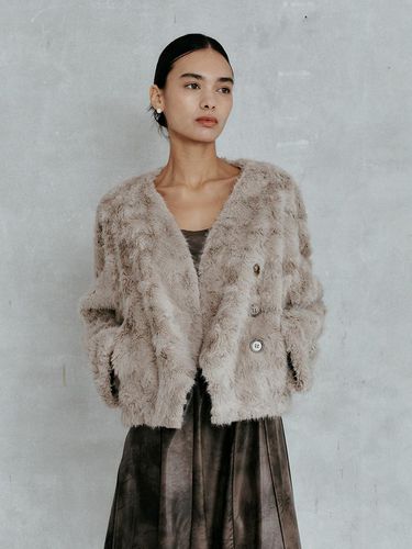 IT_Winter v neck fur jacket_BEIGE - itte - Modalova