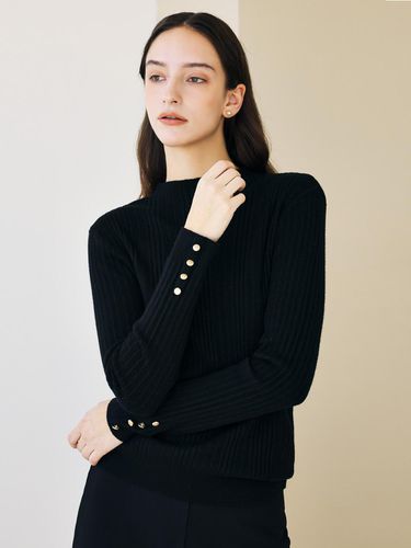 Soft Viscose button Sleeve V-neck Half-turtleneck - JUARR - Modalova