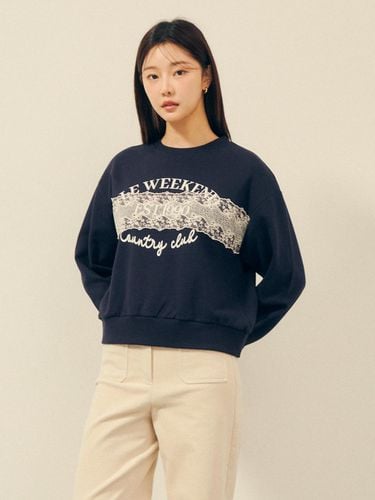 Cotton lace lettering sweatshirt GPBP0TS101 - JJ JIGOTT - Modalova