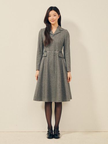 Wool open collar flare dress GPBA0OP331 - JJ JIGOTT - Modalova