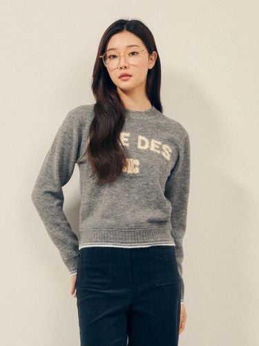 Beads lettering round neck pullover knit GPBA1PO31 - JJ JIGOTT - Modalova