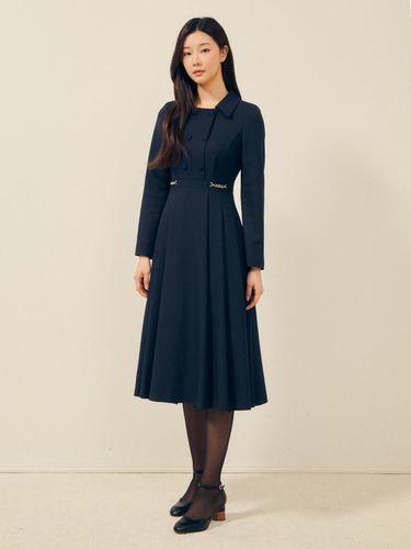 Chain-decorated double pleated dress GPBA0OP301 - JJ JIGOTT - Modalova