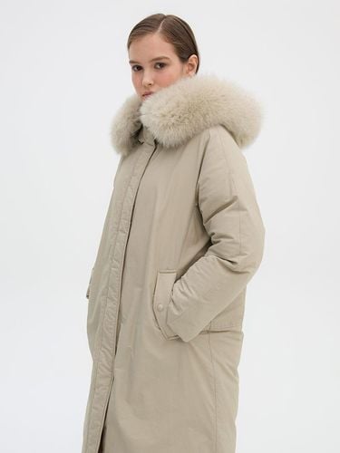 Fur hooded bomber jacket-type long length down jum - OLIVE DES OLIVE - Modalova