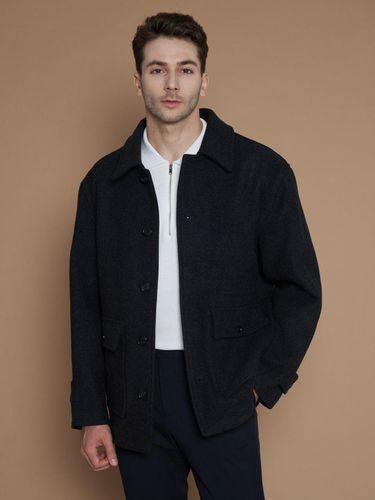 XL~4XL] Our Blend Half Coat_Charcoal - COMSPACE1980 - Modalova