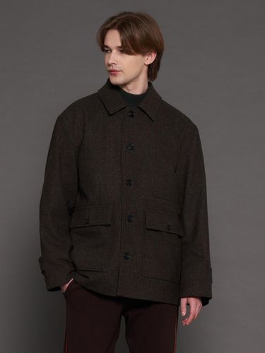 XL - 4XL] Wool Blend Half Coat_Khaki Gray - COMSPACE1980 - Modalova