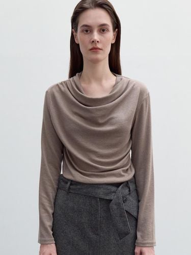 DRAPED COWL NECK T, WOOD - LOWTEAL - Modalova